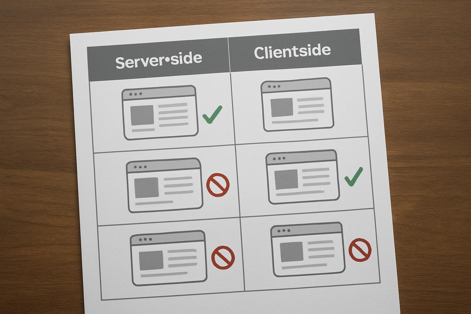 Как серверный и клиентский рендеринг влияет на SEO сайта?. Практическая таблица: сравнение подходов Как серверный и клиентский рендеринг влияет на SEO сайта?. Практическая таблица: сравнение подходов